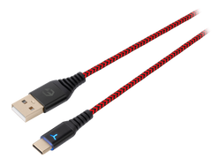 EgoGear - SCH10 USB-C 3m Braided Charging Cable Red, Black for Switch, Switch Lite, Switch OLED, PS5, Xbox Series X|S